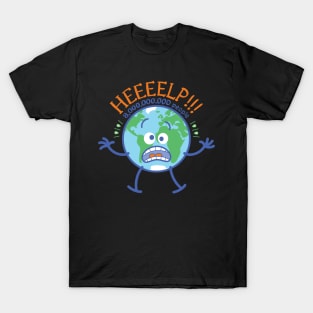 Planet Earth suffers a panic attack upon learning that it is home to 8 billion humans T-Shirt